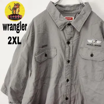 USA 구제 의류 wrangler 반팔 워크 셔츠 2XL 그레이