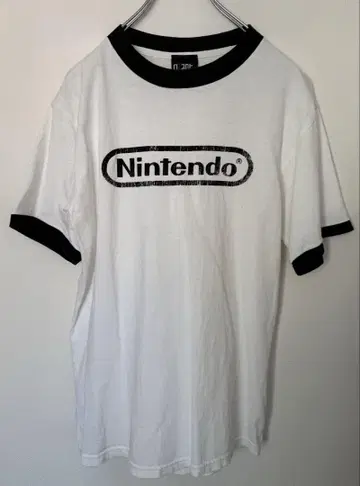 Nintendo 빈티지 구제 의류 해외 사양 링거 티셔츠 화이트 x 블랙