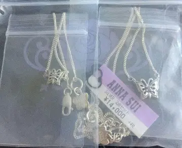 ANNA SUI 나비 모티브 목걸이 팔찌 실버
