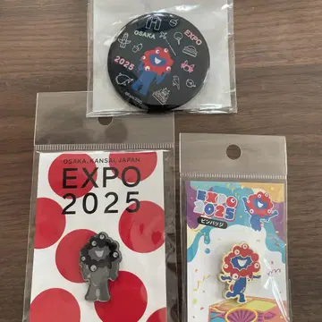 EXPO 2025 캐릭터 핀 배지 3개 세트