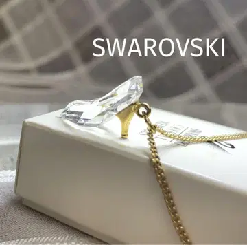 SWAROVSKI 스와로브스키 유리 구두 골드 목걸이