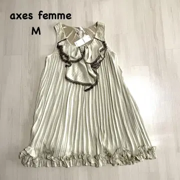 axes femme 슬리브리스 고급 튜닉 베이지 x 브라운
