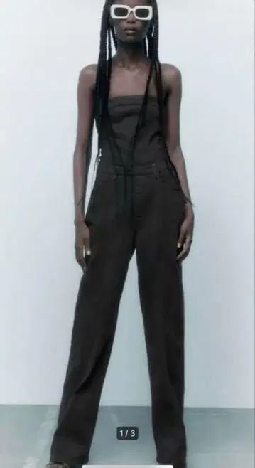 ZARA 코르셋 데님 점프수트