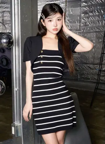 다리치 자켓 앙상블 미니 원피스