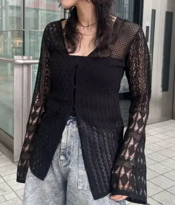 AMERI MEDI SWITCH KNIT CARDIGAN 블랙 F