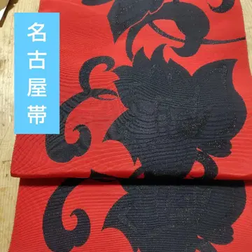 나고야 오비 빨간색과 블랙 장미