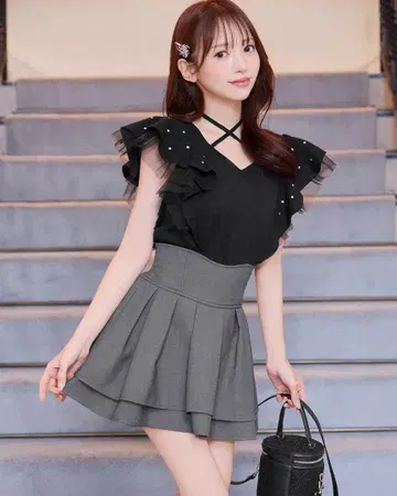 michellMacaron 슬림 레그 스커트 그레이 S 사이즈