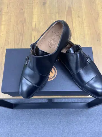 CHEANEY 더블 몽크 스트랩 신발 블랙