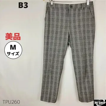새상품급 B3 비쓰리 스트레치 팬츠 체크 무늬 38 M 그레이