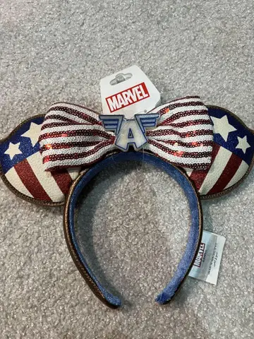 택 포함 새상품 MARVEL 캡틴 아메리카 머리띠 해외 디즈니