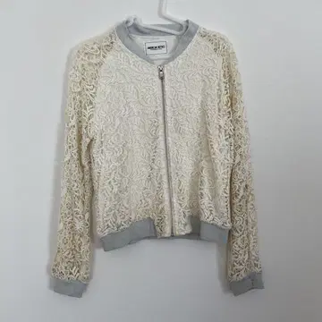 아이보리 레이스 집업 자켓