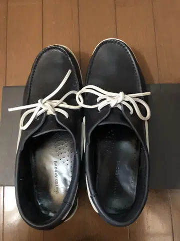 UNITED ARROWS 가죽 데크 슈즈 네이비 41