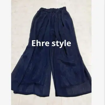 9 Ehre style 쉬폰 팬츠 네이비 숏 기장