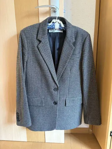ZARA 체크 무늬 테일러드 자켓