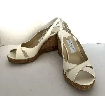 JIMMY CHOO 화이트 웨지 샌들 39