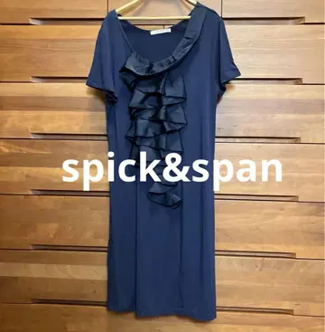 spick&span 네이비 프릴 원피스 스트레치 스픽 앤 스팬