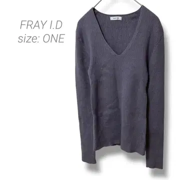 [프레이 아이디] FRAY I.D V넥 니트 스웨터 청자색 ONE 사이즈