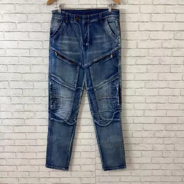 7.3 t393 MOTOPANTS 데님 청바지 팬츠 가죽 라벨