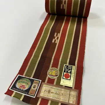 새상품 면 사 오비 반폭 오비 야에야마 민사 초목 수직 2803