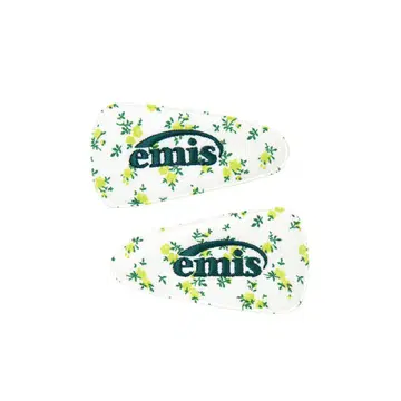 emis 꽃무늬 헤어핀 세트 화이트 2개 세트