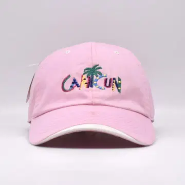 CANCUN 칸쿤 멕시코 자수 캡 구제 의류 수베니어 핑크