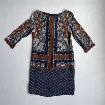 Massimo Dutti 페이즐리 무늬 7부 소매 원피스