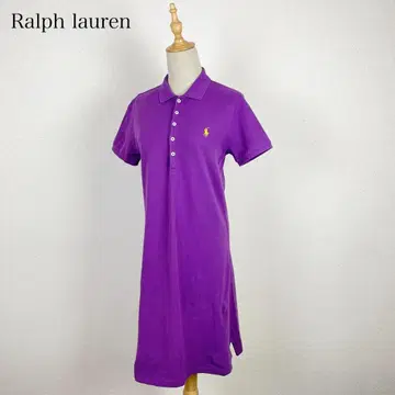 RALPH LAUREN SPORT 피케 셔츠 원피스 퍼플