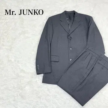 미스터 준코 정장 세트 L 다크 그레이 스트라이프 울 새상품급