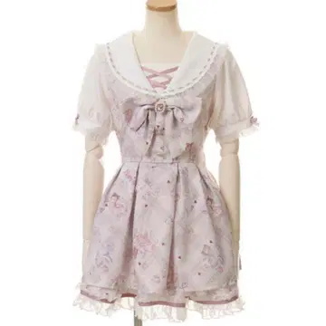 LIZLISA Sewing Bear 패턴 셋업 반팔
