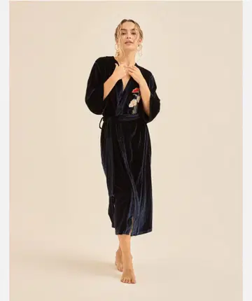 amateras VELOUR KIMONO ROBE / 농람(NAVY)