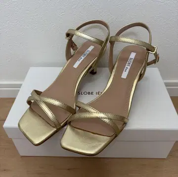 새상품 SLOBE IENA 크로스 힐 샌들 골드 23cm