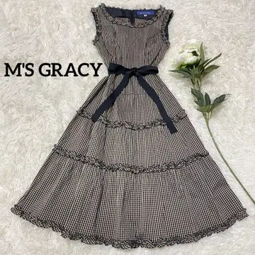 [ M'S GRACY ] 원피스 슬리브리스 깅엄 체크 무릎 기장 38