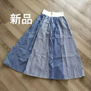 새상품 긴자 하나비시 스트라이프 롱 스커트