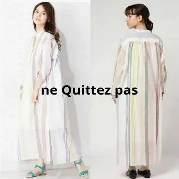 <ne Quittez pas > 멀티 스트라이프 셔츠 원피스
