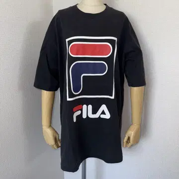 90년대 구하기 어려움 FILA 빅 실루엣 티셔츠 블랙 XL