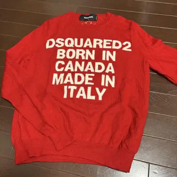 DSQUARED2 텍스트 프린트 스웨터 S 레드