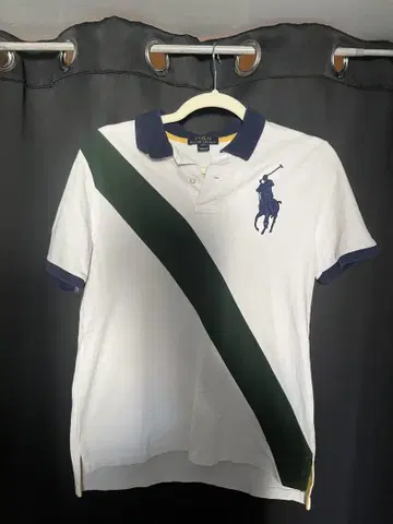 Ralph Lauren 피케 셔츠 화이트/네이비/그린