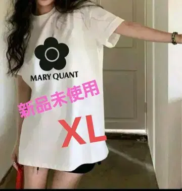미사용 새상품 MARY QUANT 화이트 티셔츠 XL