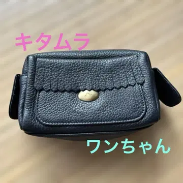 키타무라 파우치 강아지 미사용 새상품 네이비