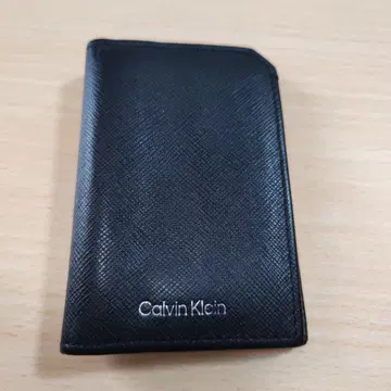 Calvin Klein 천연 가죽 카드 케이스 블랙