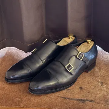 Santoni 산토니 블랙 더블 몽크 스트랩 신발