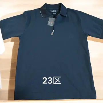 23구 네이비 지퍼형 피케 셔츠
