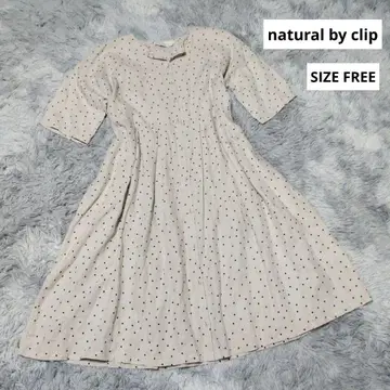 natural by clip 반팔 롱 원피스 린넨 100% SIZE F