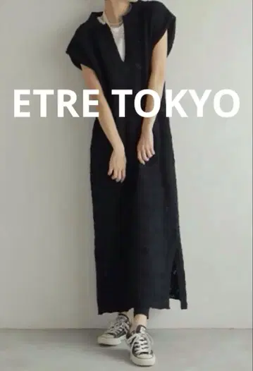 [ C89 ] ETRE TOKYO 레이시 니트 슬리브리스 원피스