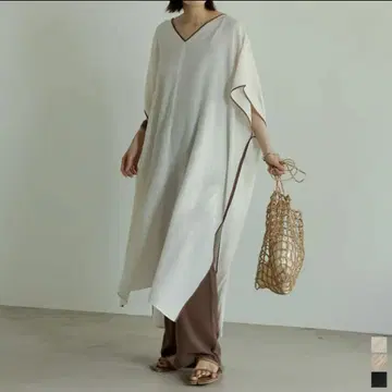 리디 파이핑 양류 카프탄 원피스