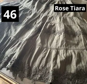 새상품급 빅 사이즈 46 로즈 티아라 허리밴딩 롱 스커트