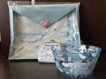 미사용 새상품 시나모롤 3점 세트 클리어 파우치 미니 동전 지갑 소품함