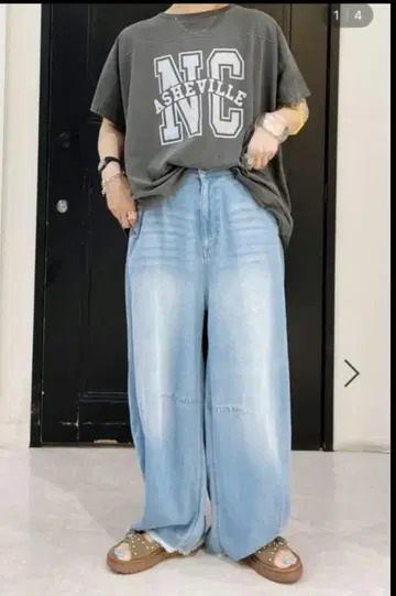 니코앤드 데님 코쿤 배럴 팬츠