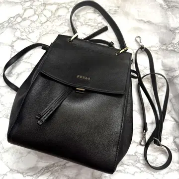 새상품급 FURLA ANITA 백팩 가죽 블랙