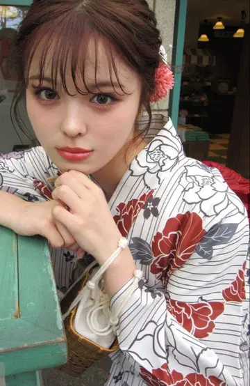 GLR 수채화 꽃무늬 유카타